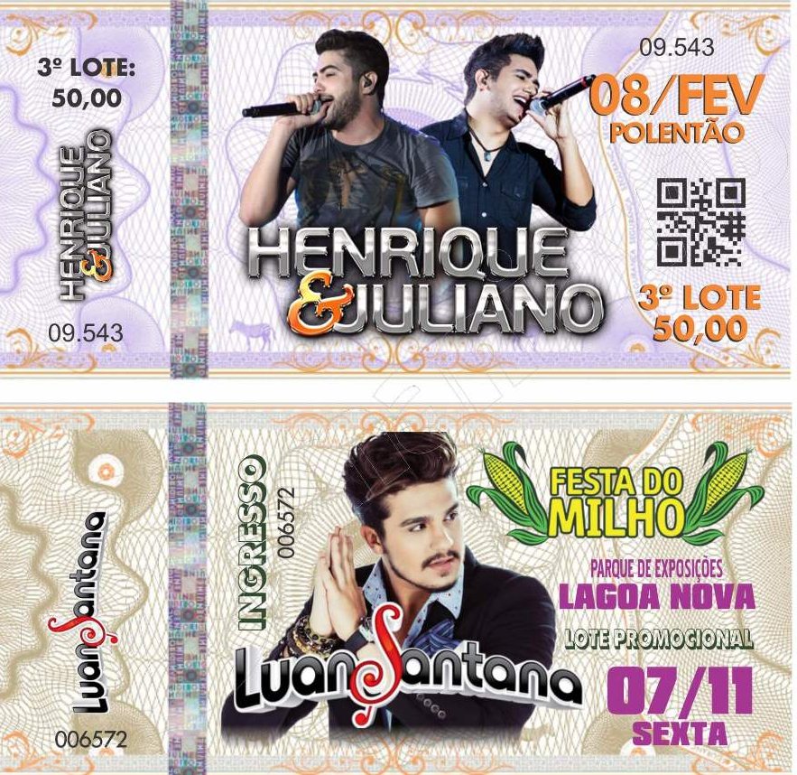 Ingressos em Papel Moeda